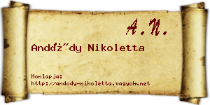 Andódy Nikoletta névjegykártya