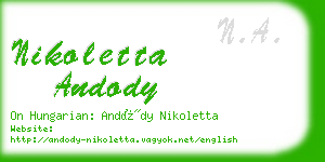 nikoletta andody business card